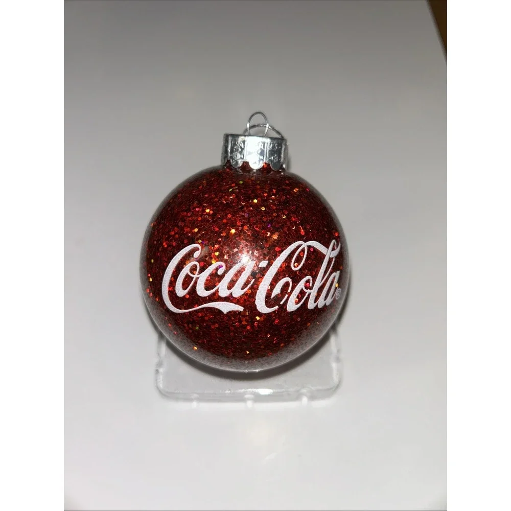 Coca-Cola®‎ Glittered Glass Ball Ornament CC4161 w